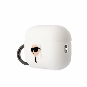 Karl Lagerfeld KLAP2RUNIKH AirPods Pro 2 Suojakuori valkoinen/valkoinen Silikoninen Karl Head 3D