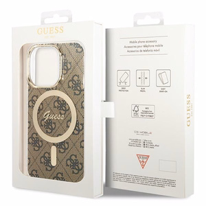 Guess IML 4G MagSafe suojakuori iPhone 15 Pro:lle - ruskea