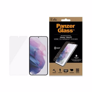 PanzerGlass E2E Microfracture antibakteerinen suojalasi Samsung Galaxy S22 - mustalla kehyksellä