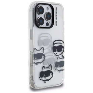 Karl Lagerfeld IML Multi K&C Head -kuvioinen suojakuori iPhone 16 Pro Max - läpinäkyvä