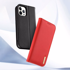 Dux Ducis Hivo Nahka Flip Cover Aidon nahan lompakko korteille ja asiakirjoille iPhone 14 Pro Ruskea