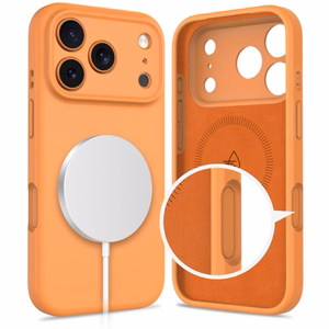 Tech-Protect Silikoninen MagSafe Suojakuori iPhone 17 Pro Max:lle - Oranssi