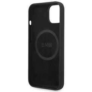 Kotelo BMW BMHMP14MSLBLBK iPhone 14 Plus 6.7 "musta / musta kovakotelo Silikoni allekirjoitus Logo Magsafe