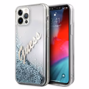 Guess GUHCP12LGLVSBL iPhone 12 Pro Max 6.7" sininen/sininen kovakotelo Glitter Vintage Script Glitter Vintage Script