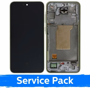 LCD Display Compatible With Samsung A356 A35 5G With Frame / Lemon / (Service Pack)