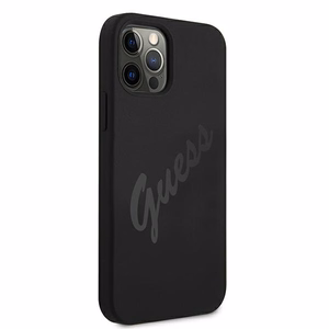 Guess GUHCP12LLSVSBK iPhone 12 Pro Max 6.7" musta/musta kovakotelo Script Vintage