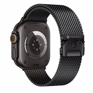 Hihna Apple Watch:lle Forcell F-Design FA11 teräslukko 38 / 40 / 41 mm musta