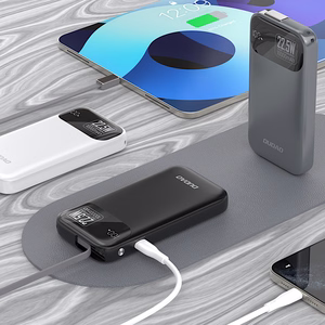 Dudao K31 10000 mAh 22.5W PD Powerbank sisäänrakennetulla kaapelilla - harmaa