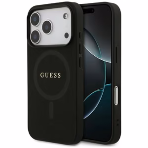 Guess Saffiano Classic Logo MagSafe suojakuori iPhone 17 Pro - musta