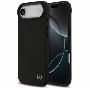 Mercedes Nahkainen Large Laurel Leave MagSafe Suojakuori iPhone Air:lle - musta