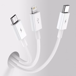 Kaapeli Baseus Superior USB - microUSB+Lightning+Type-C 3.5A 1,5m valkoinen CAMLTYS-02