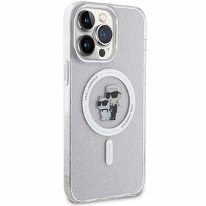 Karl Lagerfeld KLHMP14XHGKCNOT Karl & Choupette Glitter suojakuori laitteelle iPhone 14 Pro Max 6.7", MagSafe-yhteensopiva, läpinäkyvä
