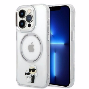 Karl Lagerfeld Iconic Karl&Choupette MagSafe suojakuori iPhone 14 Pro:lle - läpinäkyvä