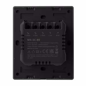 SONOFF M5-3C-80 älykäs Wi-Fi-seinäkytkin (3-kanavainen, kehykseen, grafiitti)