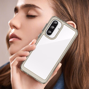 Outer Space Suojakuori Samsung Galaxy A56:lle joustava kehys - puoliläpinäkyvä, musta