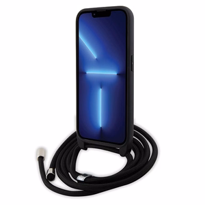Karl Lagerfeld Crossbody Saffiano Metal Pin Karl & Choupette Suojakuori iPhone 15 Pro:lle - musta