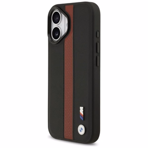 BMW Suojakuori iPhone 17:lle MagSafe-yhteensopiva BMHMP17S25PCPSKR (PU Perfotated Stripe Logo) punainen