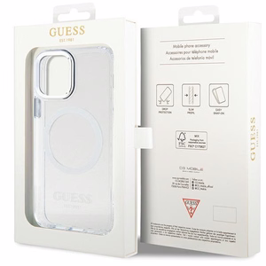 Guess Metal Outline Magsafe case for iPhone 12 / iPhone 12 Pro - silver
