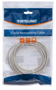 Intellinet Network Patch Cable, Cat5e, 3m, Grey, CCA, U/UTP, PVC, RJ45, Gold Plated Contacts, Snagless, Booted, Lifetime Warranty