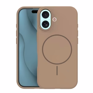 Silikoninen ohut magneettinen suojakuori iPhone 17 6,3 ruskea