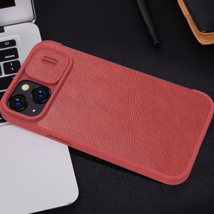 Kotelo Nillkin Qin Pro Nahka Apple iPhone 14 Plus sininen