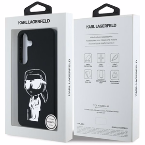 Karl Lagerfeld HC Magneettinen Silikoninen Graffiti Ikonik Suojakuori Samsung Galaxy S25 Musta