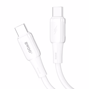 BWOO silikoonikaapeli X329CC 65W USB-C 1m valkoinen