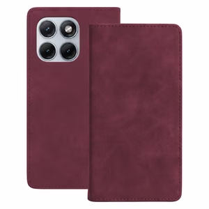 Smart Suede -kuori mallille Motorola Moto G34, viininpunainen