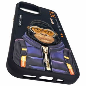 Nimmy Cool&Cute 2.0 Monkey Suojakuori iPhone 15:lle - musta