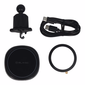 Blavec autoteline BHC-06B 15W magneettinen induktiolatauksella ja aktiivijäähdytyksellä tuuletusritilään (BHC06B-MAVIB) musta