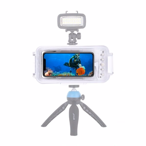 Puluz-vedenpitävä iPhone-kotelo 45 metriin, vedenalaiseen valokuvaukseen ja videointiin (valkoinen)