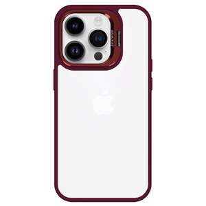 Tel Protect Kickstand Suojakuori + kameran lasi (linssi) iPhone 12 Pro Max:lle viininpunainen
