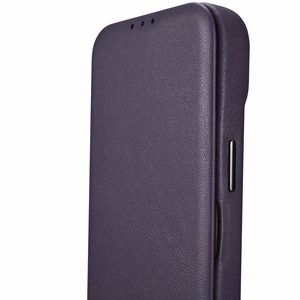 iCarer CE Premium Nahka Folio Case iPhone 14 Plus Magneettinen Flip Nahka Folio Case MagSafe Tumman violetti (WMI14220715-DP)