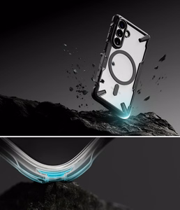 Ringke Fusion X Magneettinen MagSafe Suojakuori Samsung Galaxy S26:lle - Läpinäkyvä musta