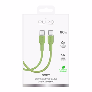 Puro ICON USB-C - USB-C -kaapeli 1,5 m - vihreä