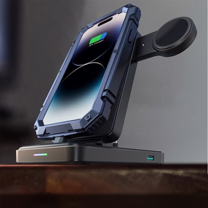 Joyroom JR-WQS02 iPhone AirPods Apple Watch 4in1 latausteline taitettava - musta