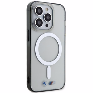 BMW BMHMP14LHCRS Suojakuori iPhone 14 Pro 6.1" läpinäkyvä hardcase Silver Ring MagSafe