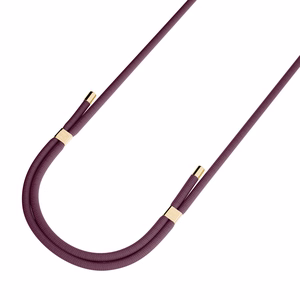 3mk EasyClip Elite puhelimen kaulahihna, Mulberry (kultaiset osat)