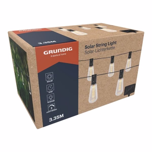 Grundig solar LED string lights, 10 bulbs, 3.35 m