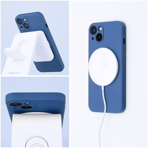 Suojakuori Samsung A37:lle Silicone Mag Cover MagSafe-yhteensopiva sininen