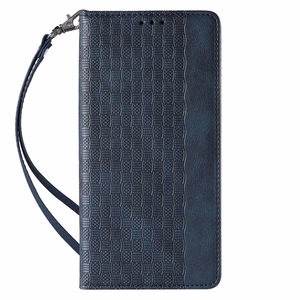 Magnet Strap Suojakuori Samsung Galaxy S23:lle lompakkokotelo minihihna jalusta sininen