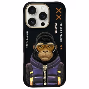 NIMMY Suojakuori COOL&CUTE 2.0 Apina iPhone 16 Pro Max:lle musta