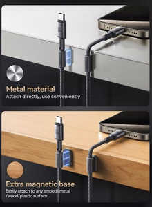Joyroom S-A50 Unlimited Series 60W USB-C - USB-C -kaapeli magneettisella kaapelinorganisaattorilla 1,2 m - harmaa