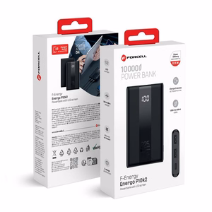 Ulkoinen akku Forcell F-Energy Energo P10K2 QC3.0 PD 3A 22,5W 10000 mAh musta