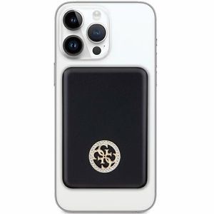 Guess MagSafe 4G Strassed Metal Logo induktio power bank 5W 3000mAh - musta