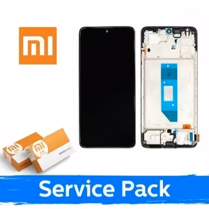 LCD-näyttö yhteensopiva Xiaomi Redmi Note 14 4G (globaali versio) kehyksellä / musta / (Service Pack)