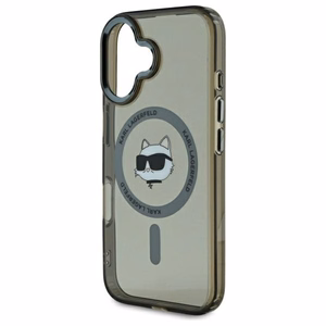 Karl Lagerfeld Suojakuori iPhone 16 6.1 KLHMP16SHLSCHK Musta Kova IML Metal Choupette Head MagSafe