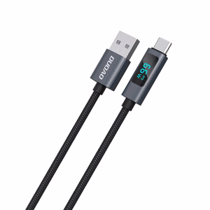 Dudao L7T USB-A - USB-C 66W kaapeli LED-näytöllä 1m - Musta