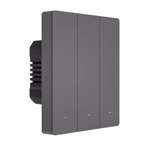 SONOFF M5-3C-80 älykäs Wi-Fi-seinäkytkin (3-kanavainen, kehykseen, grafiitti)