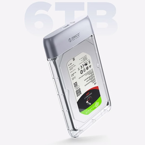 Orico TX25C3 2,5" HDD/SSD USB-C 5Gb/s -levykotelo - läpinäkyvä